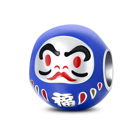 Charm Amuleto De Muñeca Daruma Azul