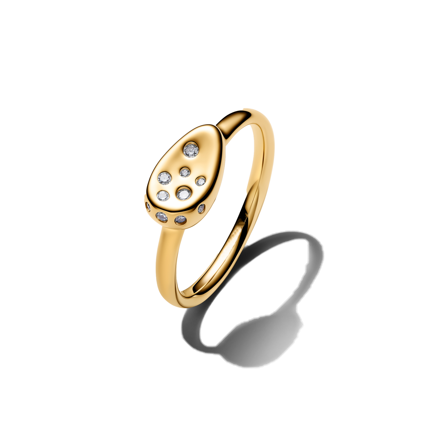 Anillo Sello Ovalado Pavé