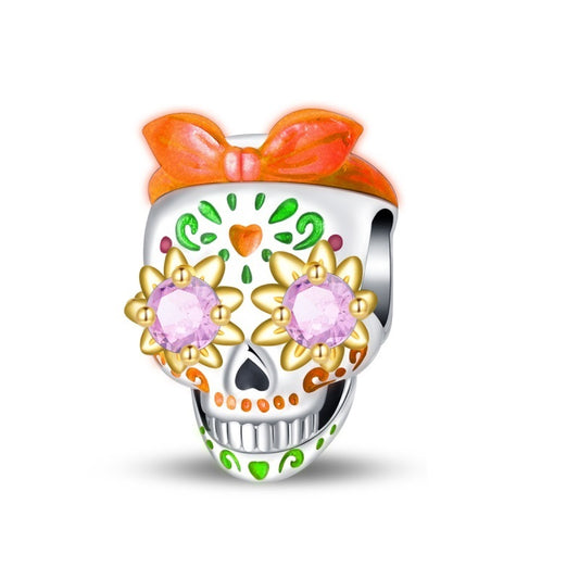 Charm De Calaverita Naranja De Dia De Muertos