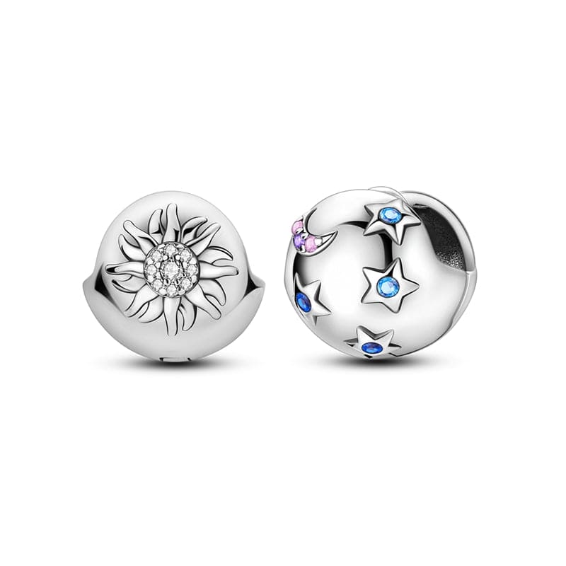 Pendientes De Botón Luna Y Estrellas