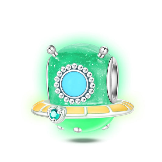 Charm Nave Espacial Extraterrestre Azul / Glow In The Dark