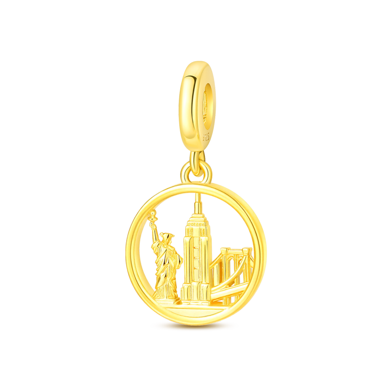 Charm Colgante New York Dorado