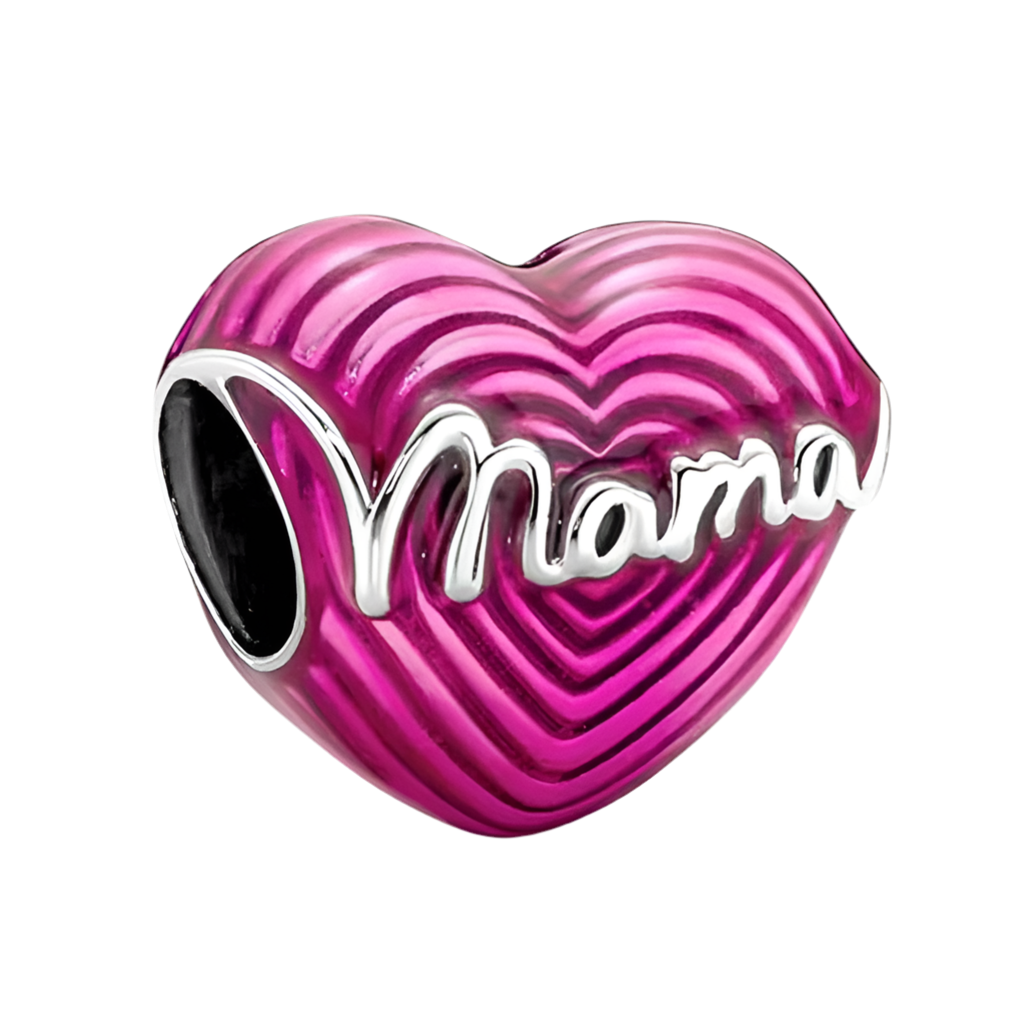 Charm Corazón Morado "Mamá"
