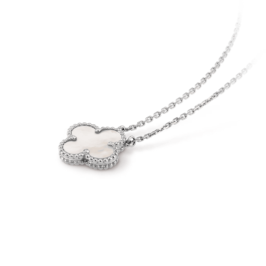 Collar Vintage Alhambra, Color Plata, Nácar🍀