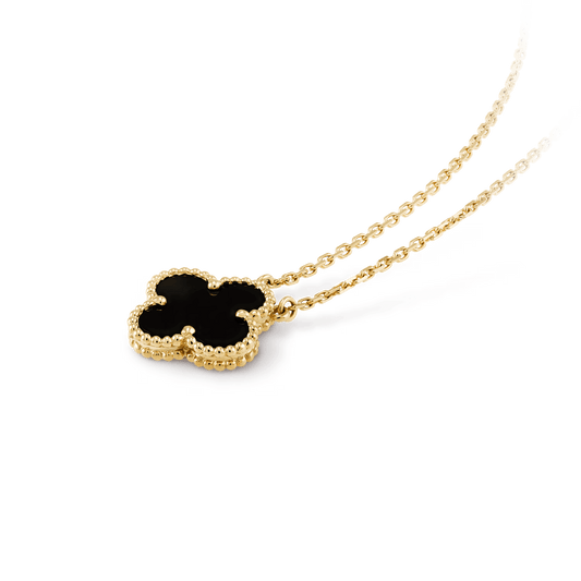 Collar Vintage Alhambra, Color Oro Amarillo, Ónice🍀