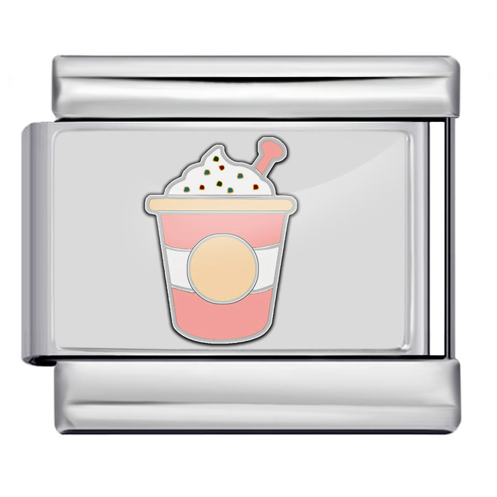Charm Para Brazalete Italiano Frappe Plata / Oro