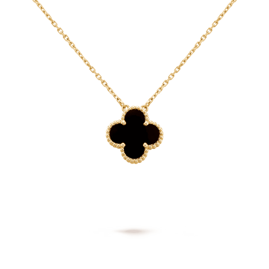 Collar Vintage Alhambra, Color Oro Amarillo, Ónice🍀