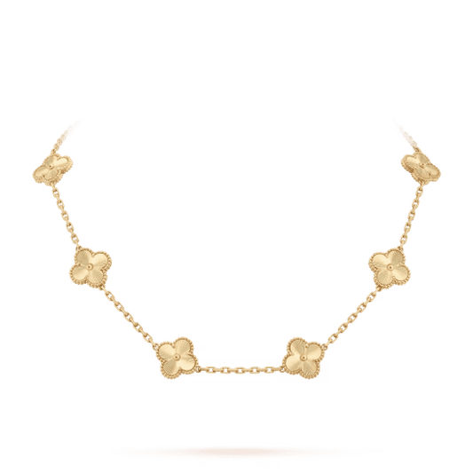 Collar Vintage Alhambra, Color Oro Amarillo, 10 Motivos🍀