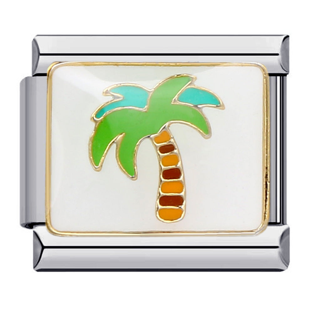 Charm Para Brazalete Italiano Palmera Colorida
