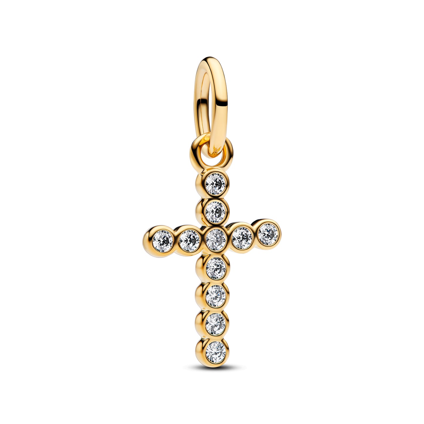 Charm Colgante Cruz Brillante Plata / Oro