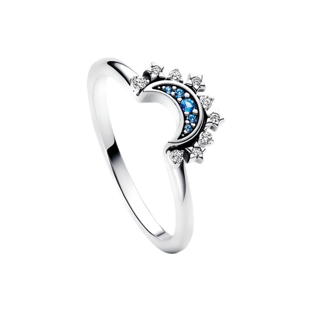 Anillo Luna Azul Celeste 🌙