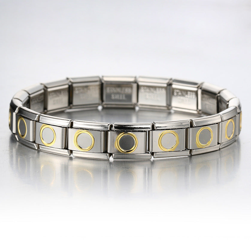 Brazalete Italiano Circulos Dorados