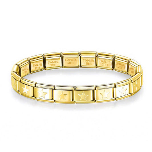Brazalete Italiano Dorado Estrellas