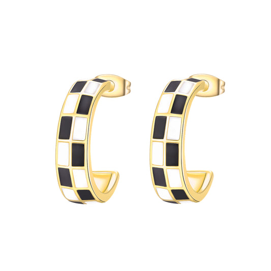 Pendientes De Botón Dama & Rey