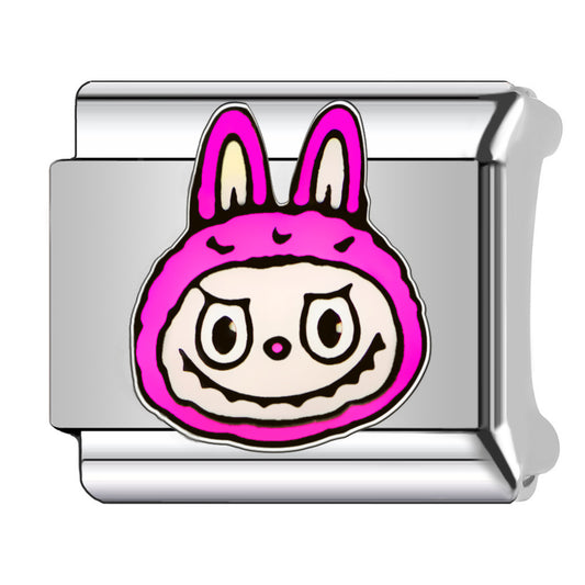 Charm Para Brazalete Italiano De Labubu Rosa