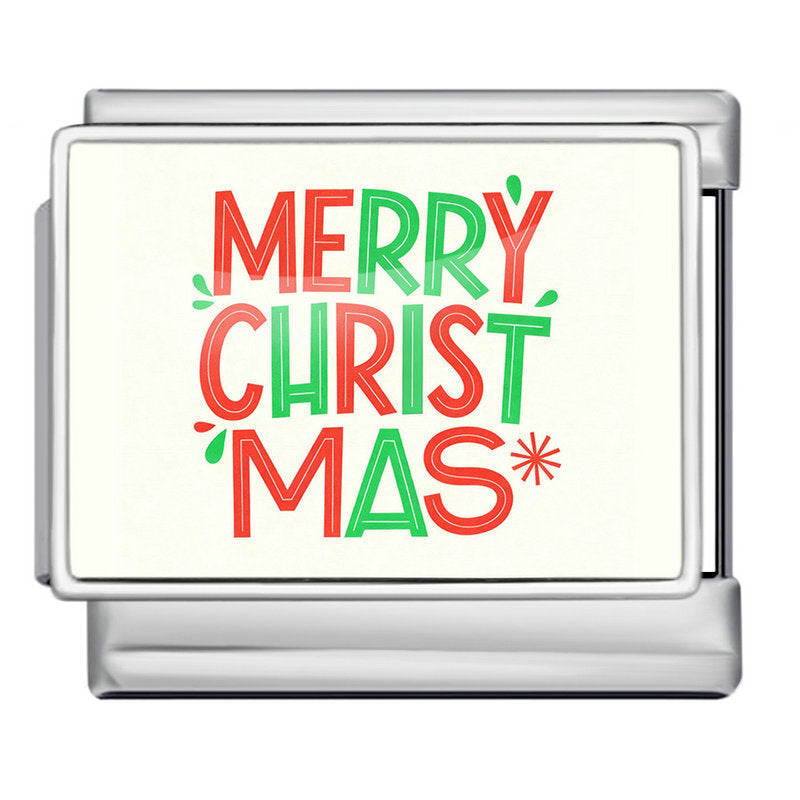 Charm Para Brazalete Italiano Merry Christmas Navidad 💚❤️