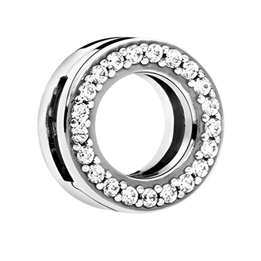 Charm Redondo Brillante Para Brazalete De Ondas Planas