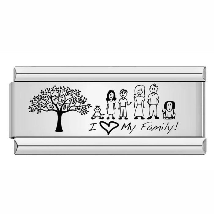 Charm Largo Para Brazalete Italiano Amo A Mi Familia