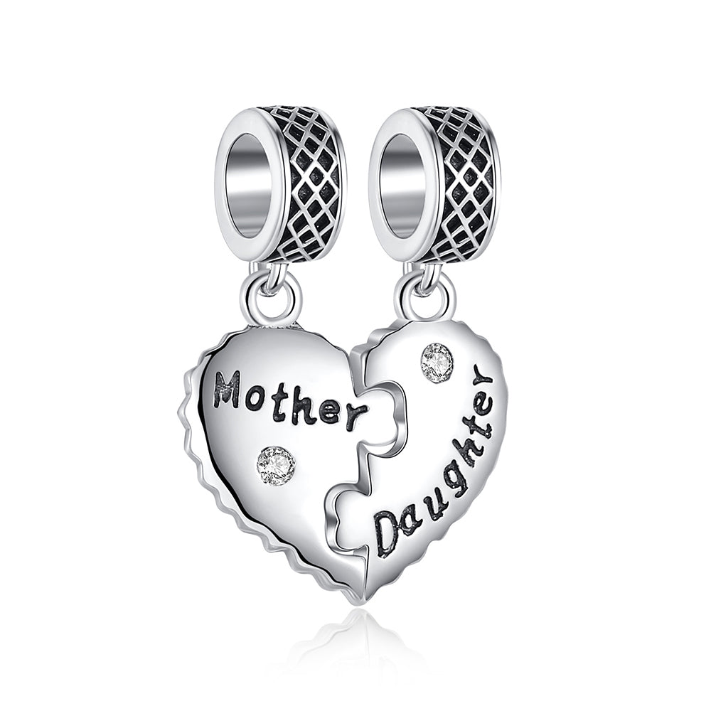 Charm Colgante Corazón Amor Madre E Hija
