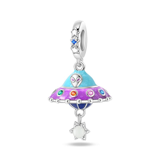 Charm Colgante Nave Extraterrestre Violeta / Glow In The Dark