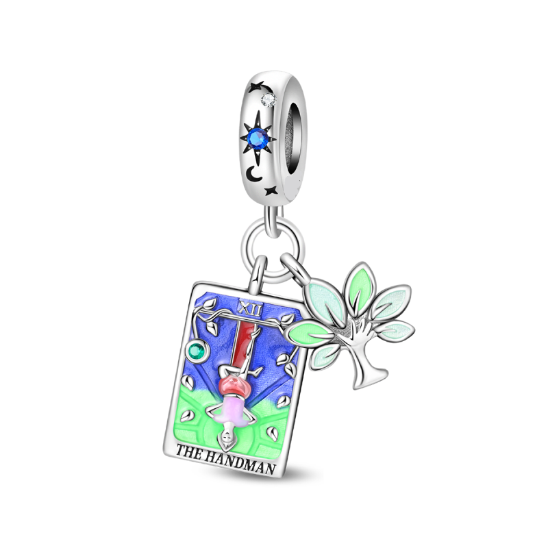 Charm Colgante Doble El Trabajador Carta Tarot