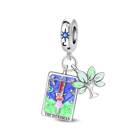 Charm Colgante Doble El Trabajador Carta Tarot