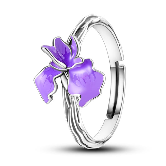 Anillo De Violeta Plata Esterlina