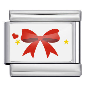 Charm Para Brazalete Italiano Moño Navideño