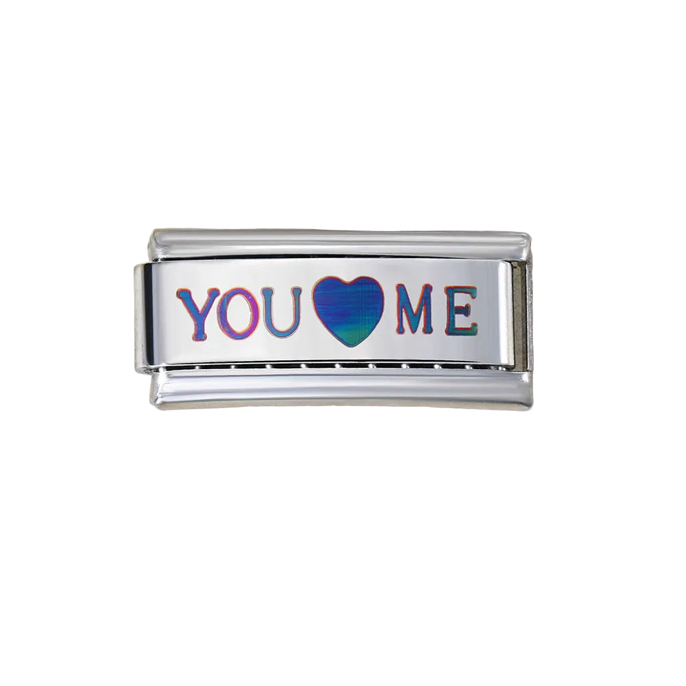 Charm Largo Para Brazalete Italiano Tornasol You ❤️ Me