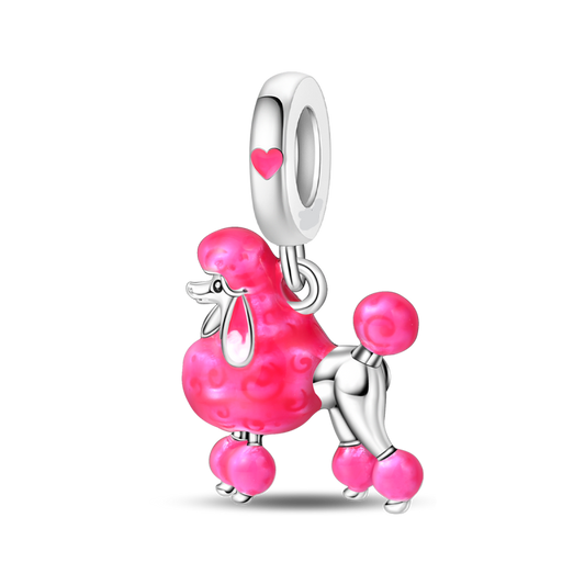 Charm Colgante French Poodle Rosa