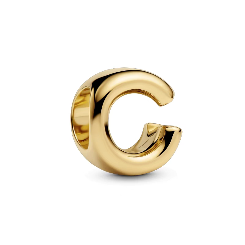 Charm Con Letra Del Alfabeto A-Z Dorado