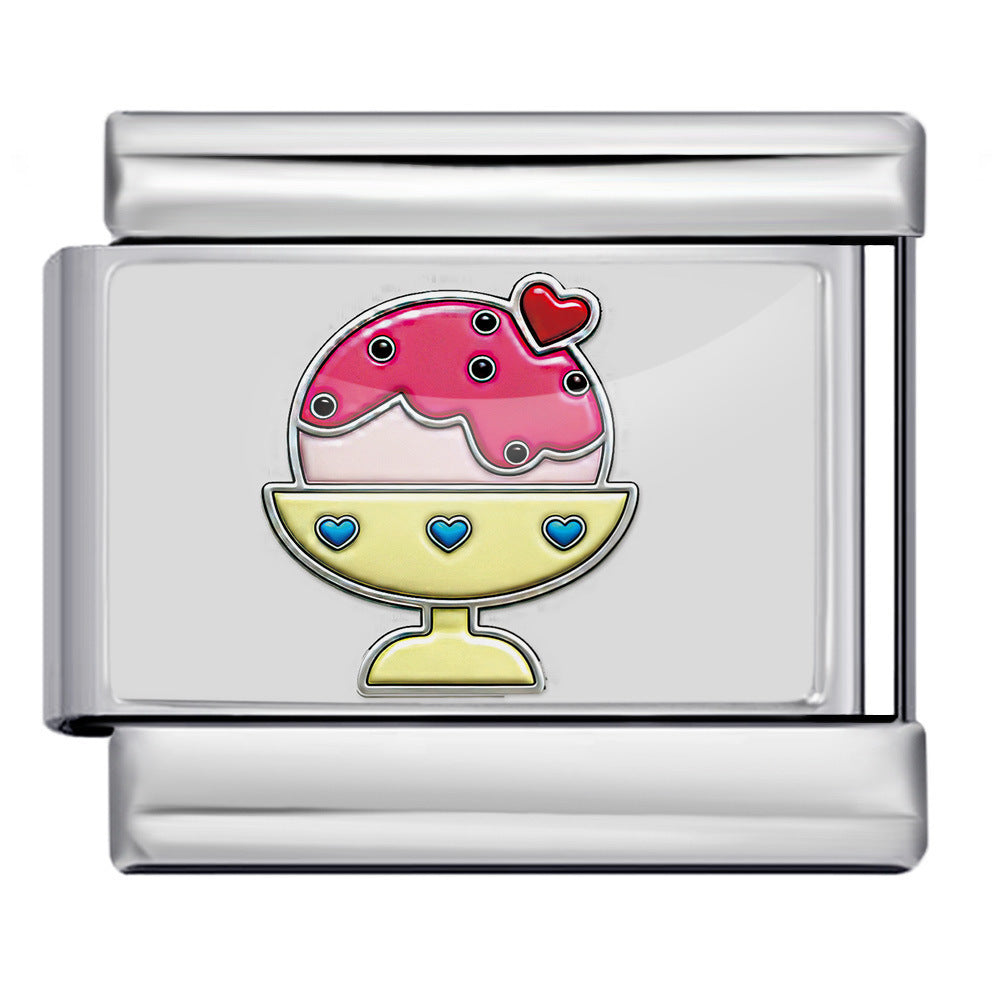 Charm Para Brazalete Italiano Copa De Helado Plata / Oro
