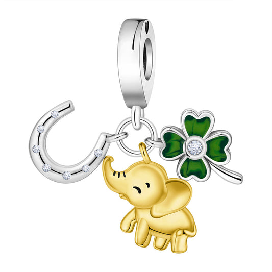 Charm Colgante Charm Elefante Dorado De La Suerte