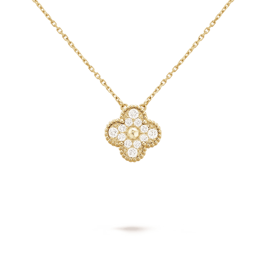 Collar Vintage Alhambra, Color Oro Amarillo, Diamante🍀💎