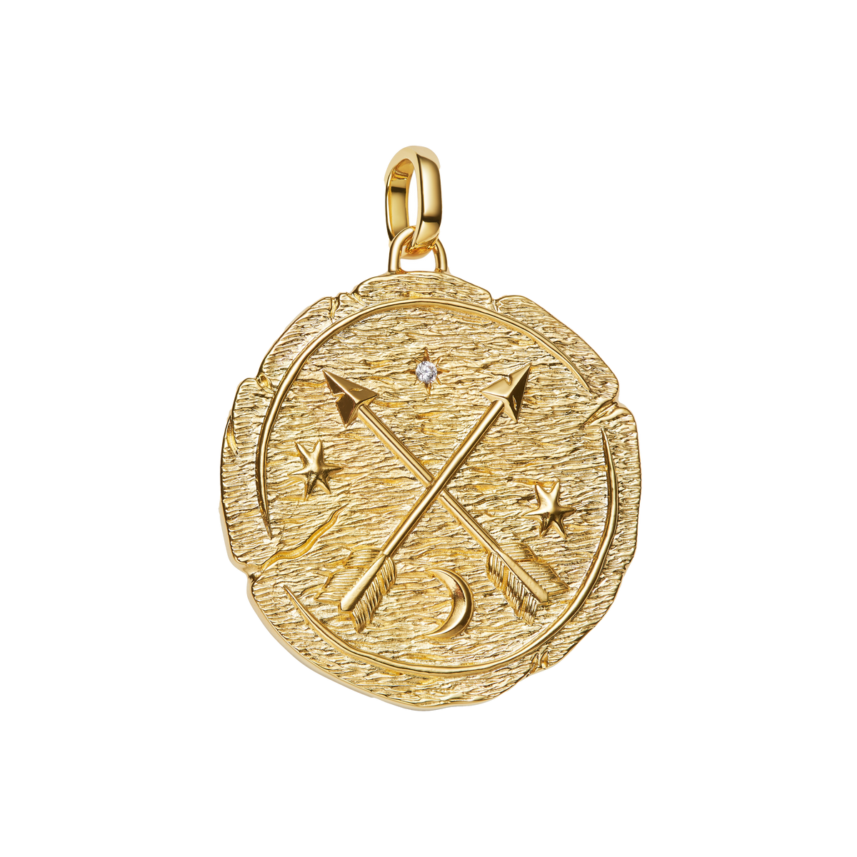 Charm Colgante Medallón Flechas Cruzadas Dorado
