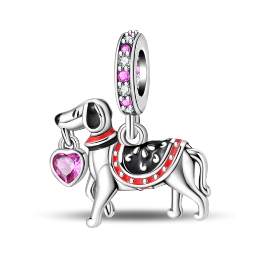 Charm Colgante Corazón Canino