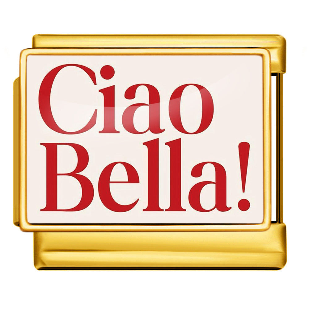 Charm Para Brazalete Italiano Ciao Bella! Plata / Oro