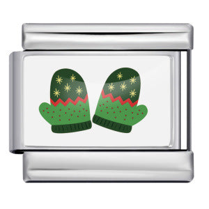 Charm Para Brazalete Italiano Guantes Navideños