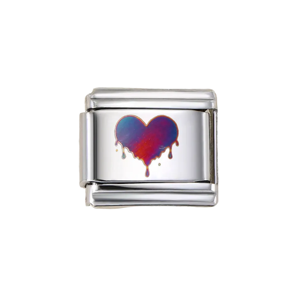 Charm Para Brazalete Italiano Tornasol Corazón Derretido