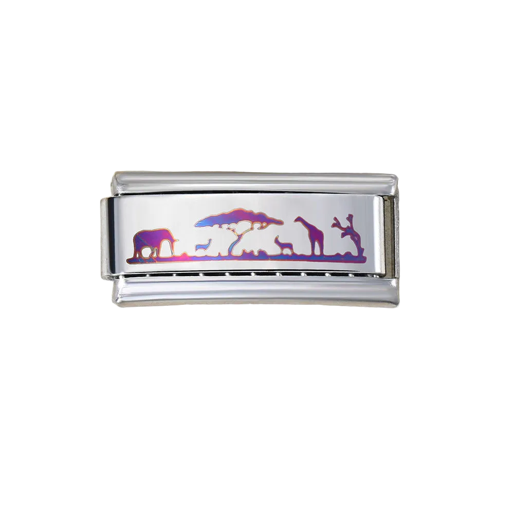 Charm Largo Para Brazalete Italiano Tornasol África