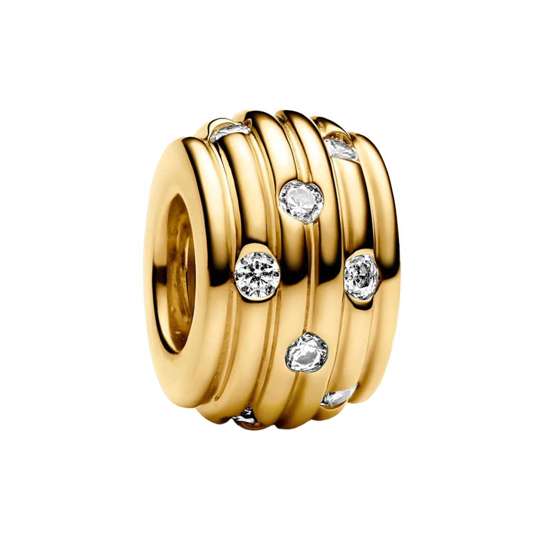 Charm Separador Dorado Con Destellos