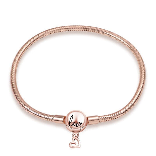 Brazalete Con Broche Esférico Loved Plata / Oro Rosa