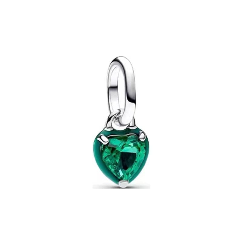 Charm Colgante Mini Corazón De Piedra Brillante