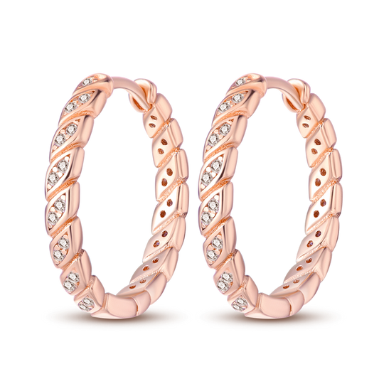 Pendientes De Aro Trenzado Plata / Oro / Oro Rosa