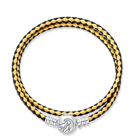 Brazalete De Cuero Doble Vuelta Con Broche De Simba De El Rey León De Disney®