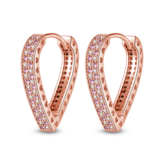 Pendientes De Aro Forma De Gota Plata / Oro Rosa