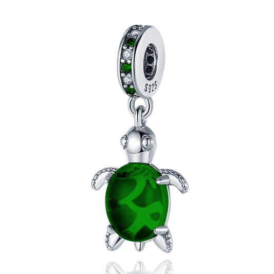 Charm Colgante Tortuga Esmeralda Azul / Verde