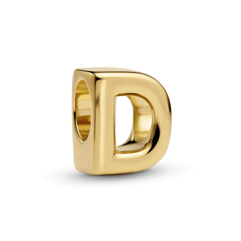 Charm Con Letra Del Alfabeto A-Z Dorado