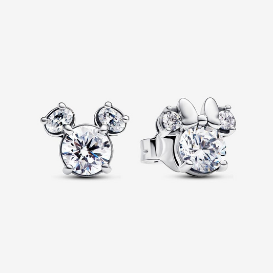 Pendientes De Botón Mickey & Minnie Mouse Con Diamante De Disney®
