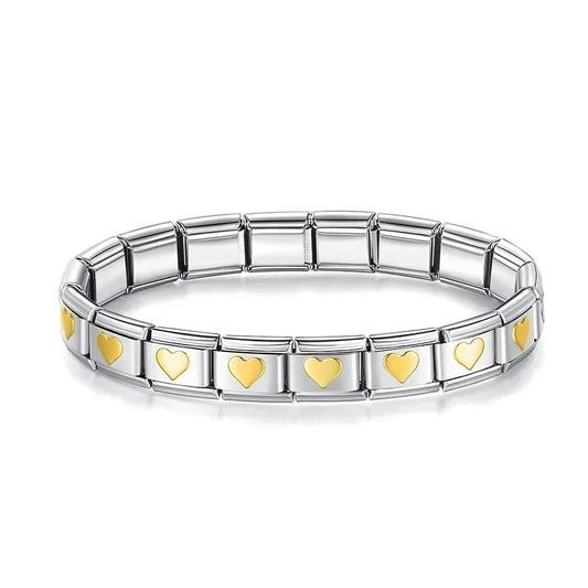 Brazalete Italiano Con Corazones